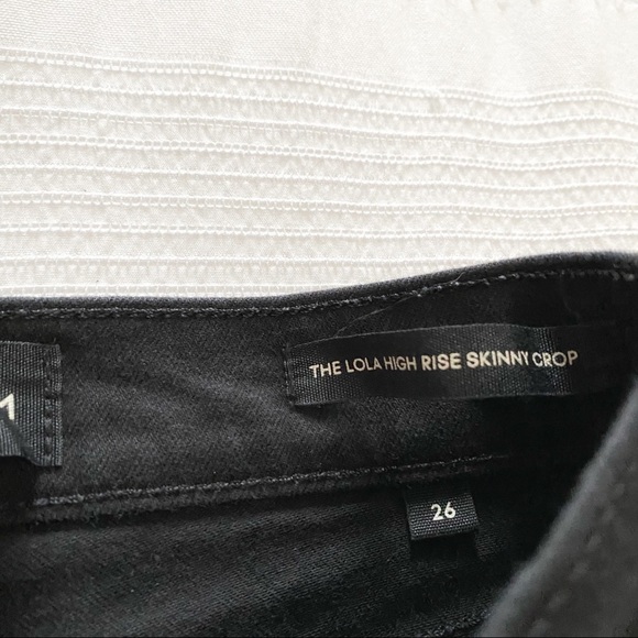 DENIM FORUM THE LOLA HIGH RISE BLACK SKINNY CROPPED JEANS - Picture 4 of 9